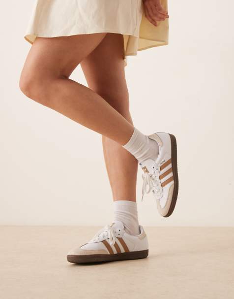 adidas Originals Samba OG sneakers in white and light brown - view 1