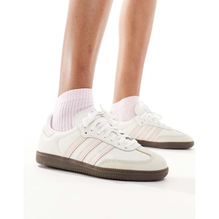 adidas Originals Samba OG sneakers in white and light pink | ASOS