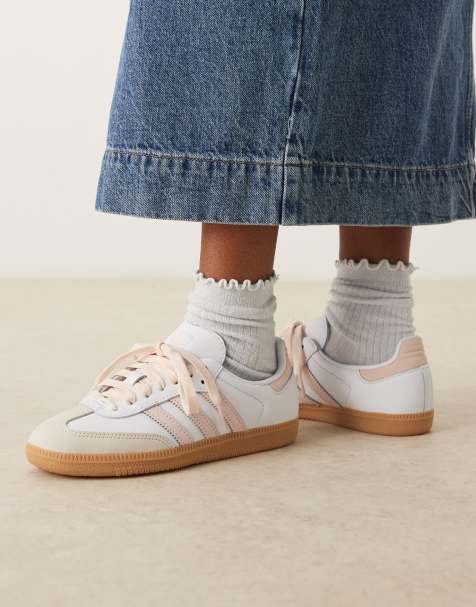 adidas Originals Samba OG sneakers in white and light pink - view 1