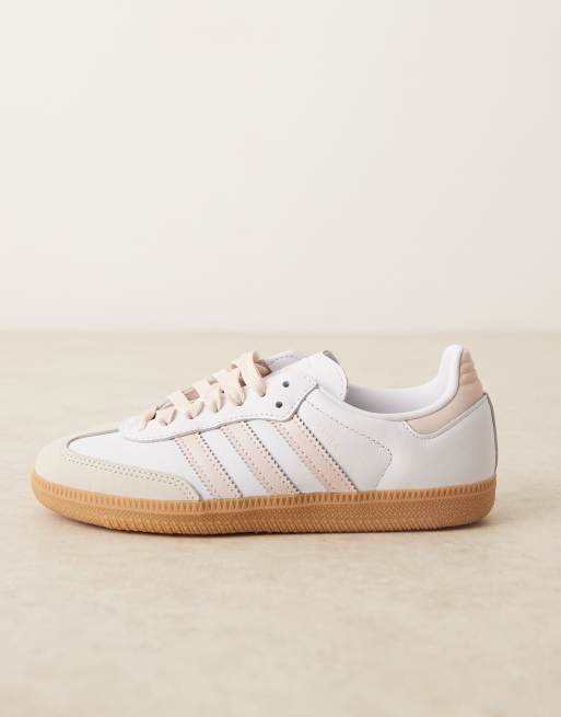 adidas Originals Samba OG sneakers in white and light pink