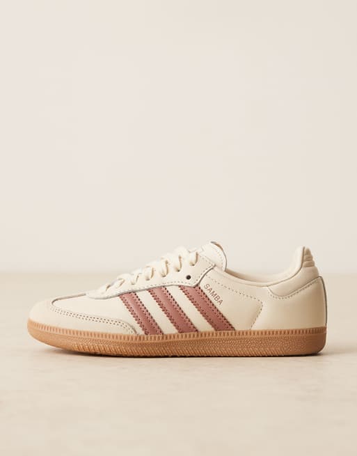 adidas Originals Samba OG sneakers in white and mauve