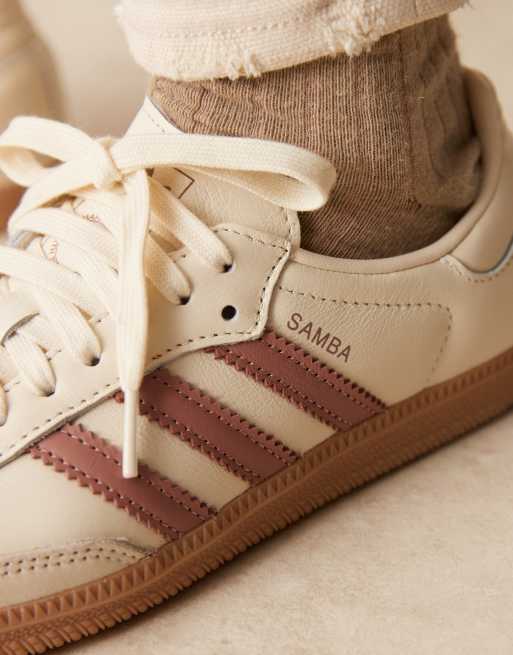 adidas Originals Samba OG sneakers in white and mauve