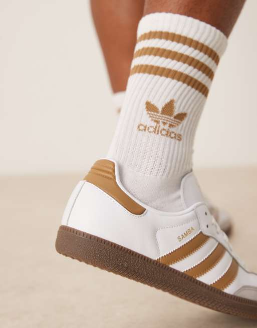 adidas Originals Samba OG sneakers in white and mustard