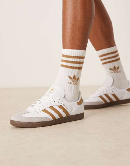 adidas Originals Samba OG sneakers in white and mustard
