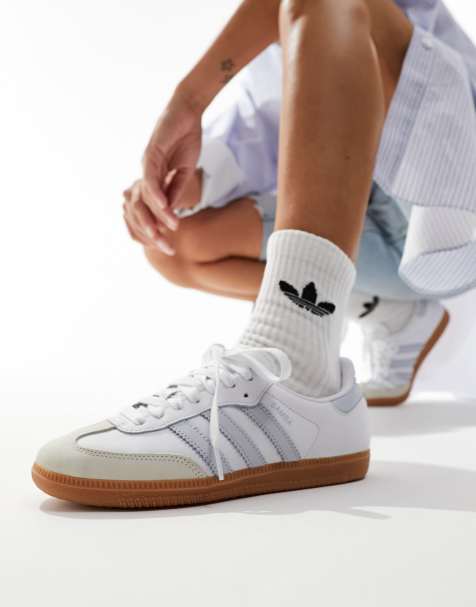 adidas Originals Samba OG sneakers in white and pastel blue - view 1