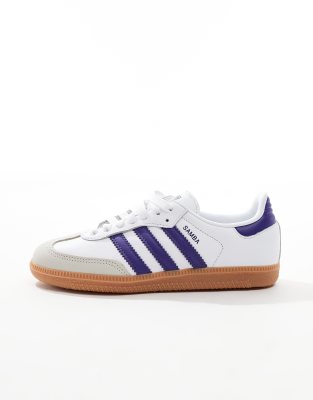 adidas Originals Samba OG sneakers in white and purple ASOS