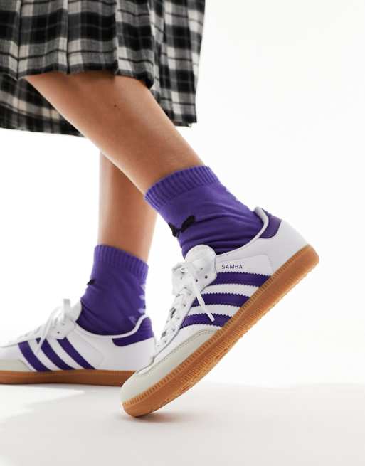 Adidas purple stripe shoes online