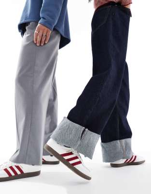 Samba OG sneakers in white and red with navy tab detail