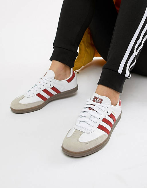 adidas Originals Samba Og Sneakers In White And Red
