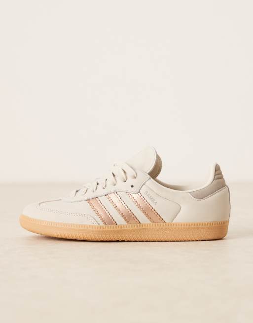 adidas Originals Samba OG sneakers in white and rose gold