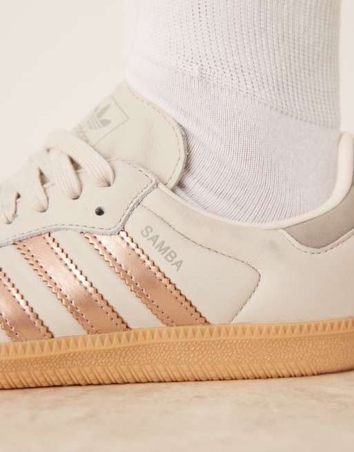 adidas Originals Samba OG sneakers in white and rose gold