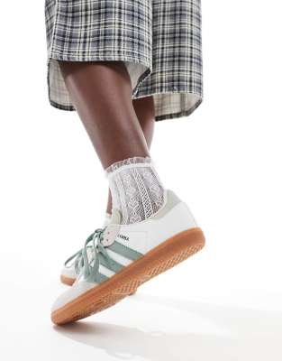 adidas Originals Samba OG sneakers in white and sage green