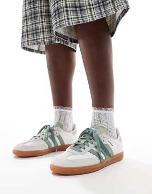 adidas Originals Samba OG sneakers in white and sage green