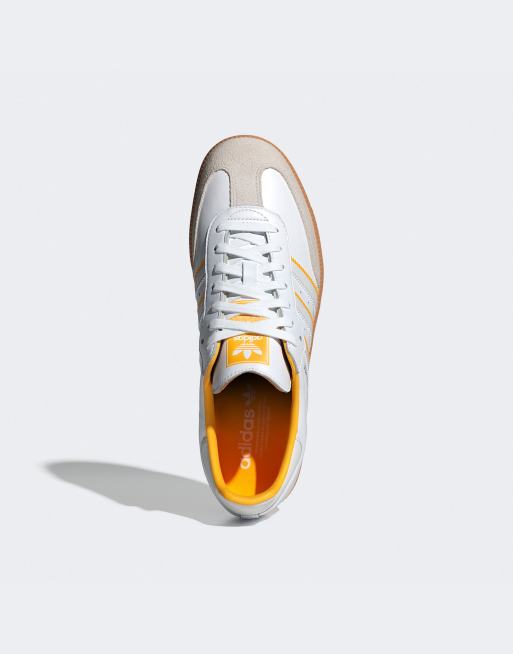 Adidas samba yellow stripe deals