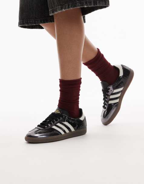 adidas Originals Samba OG sneakers with crochet detailing in black - view 1