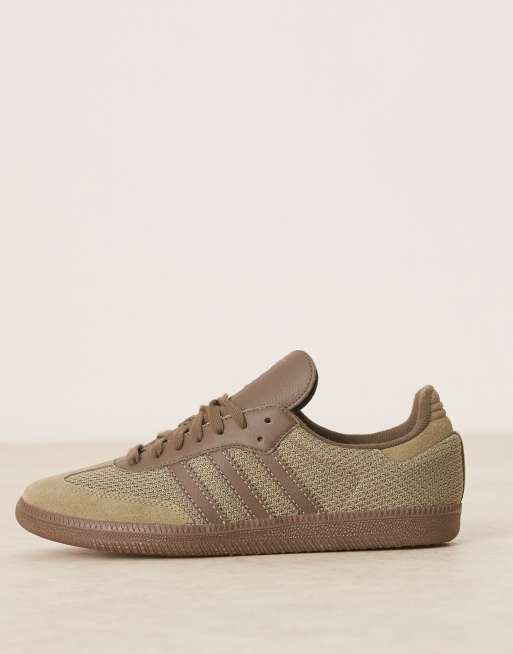 adidas Originals Samba OG sneakers with crochet detailing in brown