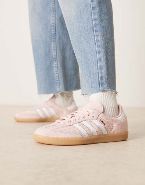 adidas Originals Samba OG sneakers with crochet detailing in pink - view 1