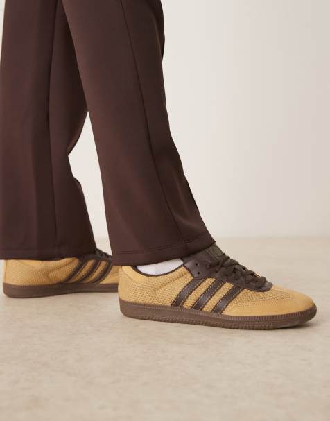 adidas Originals Samba OG sneakers with crochet detailing in yellow and brown - view 1