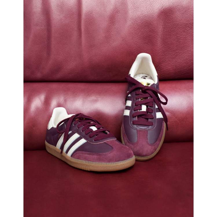 adidas gazelle silver green womens adidas Samba OG Maroon Gold Metallic Women's – Lilac Blonde