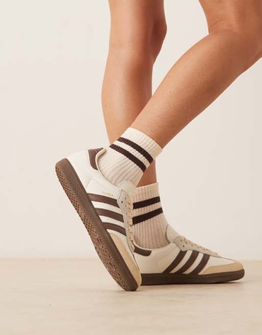 adidas Originals Samba OG trainers in cream and brown