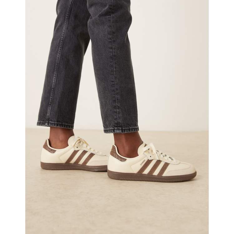 adidas Samba OG 24cmマロンクリーム adidas Originals Samba OG trainers in cream croc print with brown