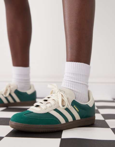 adidas Originals Samba OG trainers in green and beige - view 1