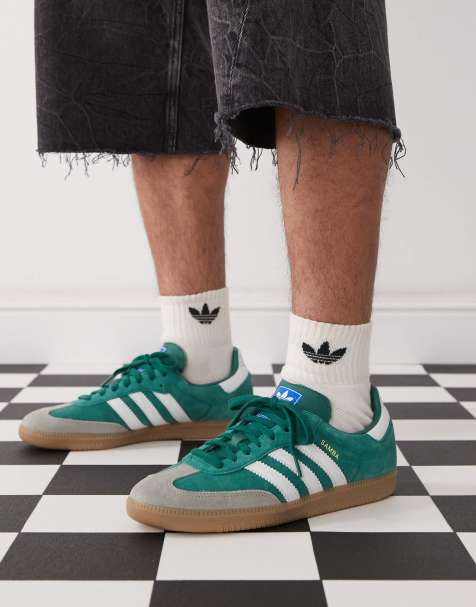 adidas Originals Samba OG trainers in green and white - view 1
