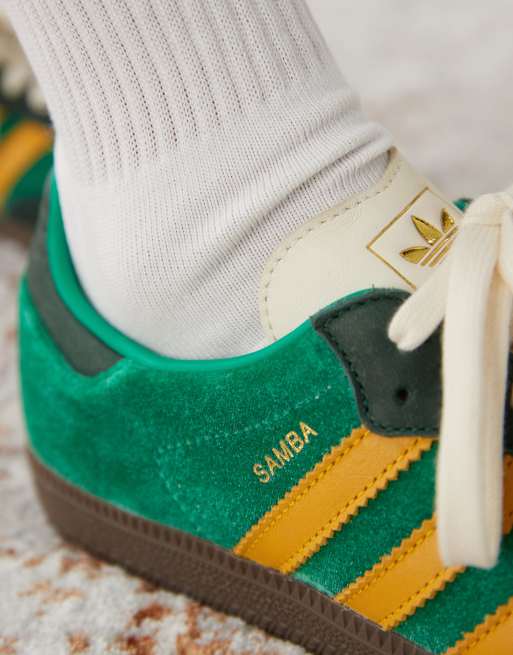 adidas Originals Samba OG trainers in green and yellow | ASOS