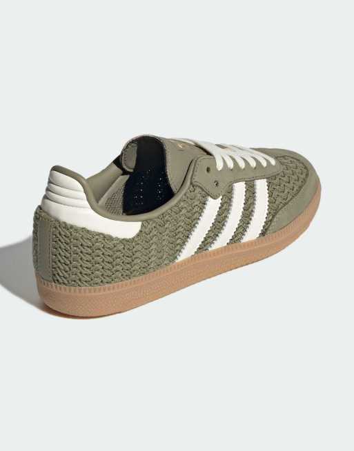 adidas Originals Samba OG trainers in green crochet