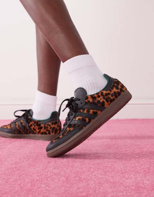 adidas Originals Samba OG trainers in leopard print and black