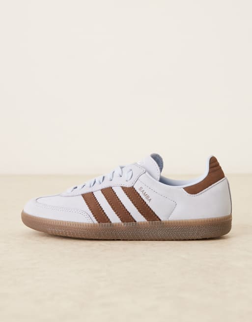 adidas Originals Samba OG trainers in light blue and brown | ASOS