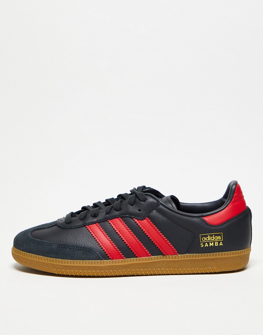 adidas Originals Samba OG trainers in navy and red