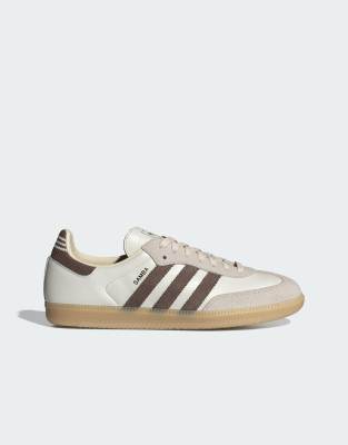  Samba OG trainers in off white and brown with gum sole