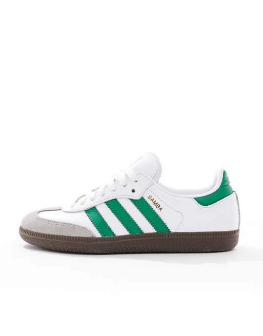 adidas Originals Samba OG trainers in white and green