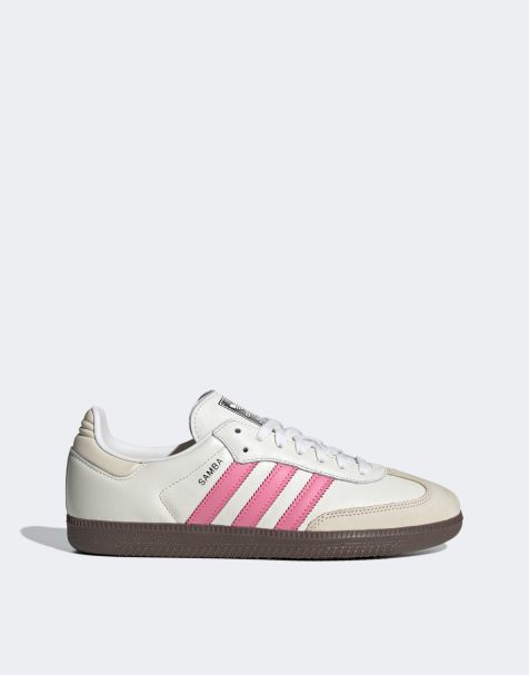 adidas Originals Samba OG trainers in white and pink - view 1