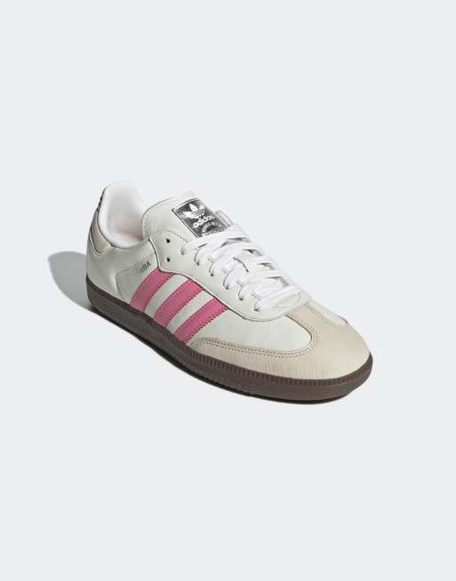 adidas Originals Samba OG trainers in white and pink