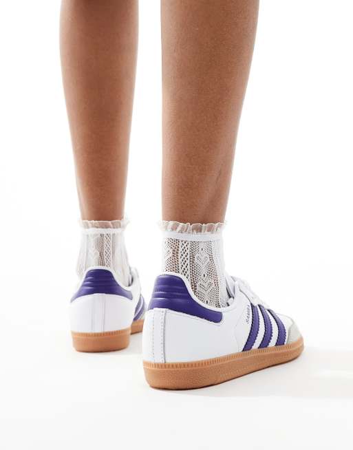 adidas Originals Samba OG trainers in white and purple