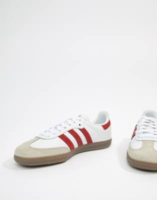 red adidas samba trainers