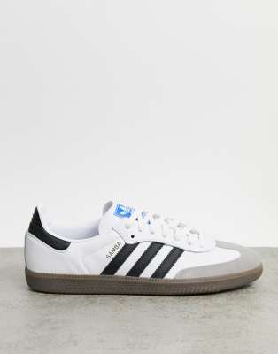 adidas Originals Samba OG trainers in white with gum sole