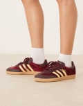[adidas Originals] adidas Originals Samba OG velvet sneakers in burgundy and yellow-Brown 38 BROWN