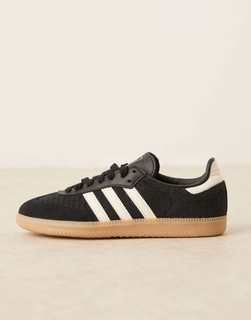 adidas Originals Samba OG woven trainers in black and cream