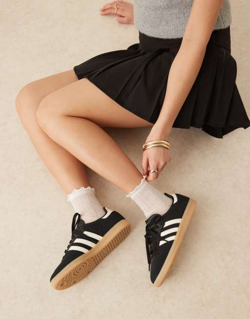 adidas Originals Samba OG woven trainers in black and cream