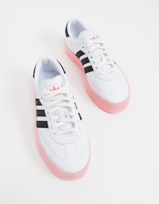 adidas Originals Samba Rose Baskets avec motif c ur Blanc ASOS