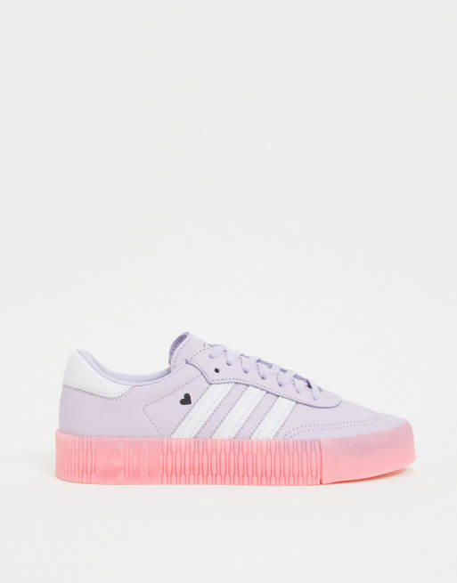 adidas Originals Samba Rose Baskets avec motif c ur Lilas et rose