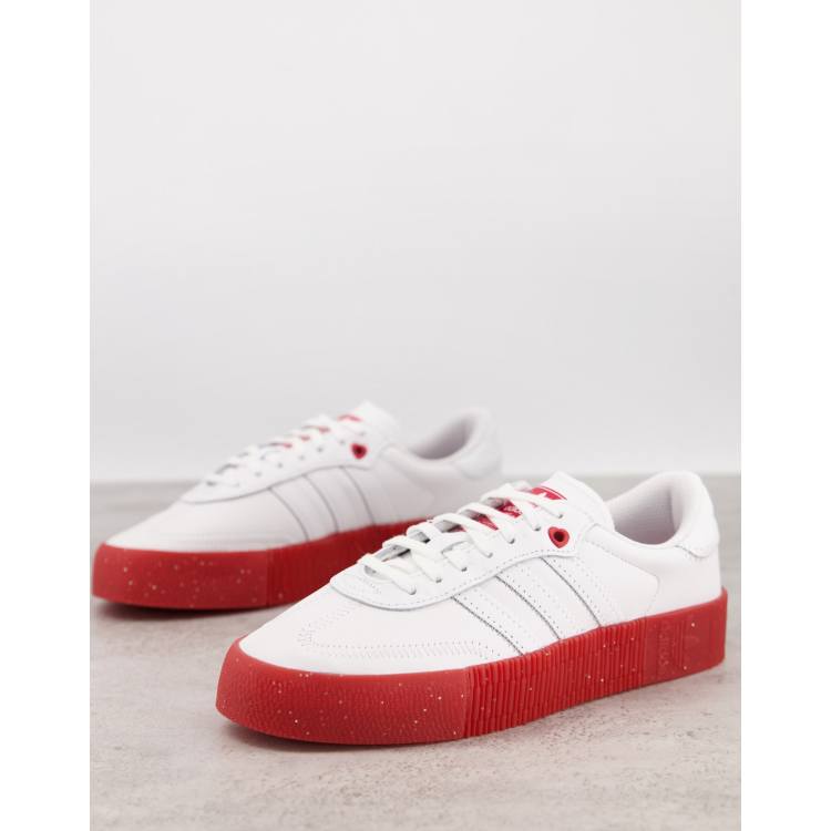 adidas Originals Samba Rose Sneaker in WeiB mit Kontrastsohle und Herzmuster ASOS