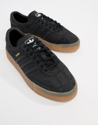 adidas black with gum sole