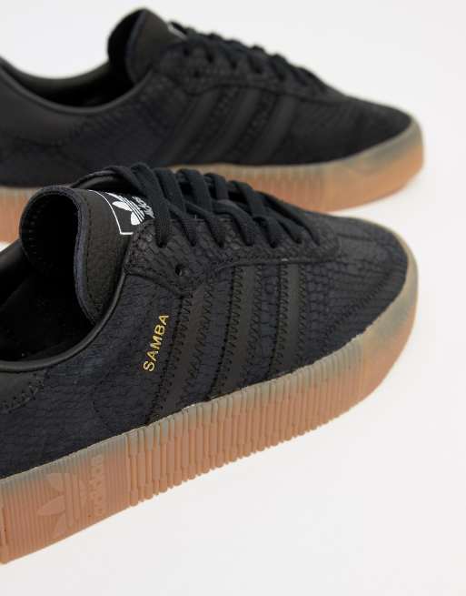 Adidas black shoes with brown cheap sole