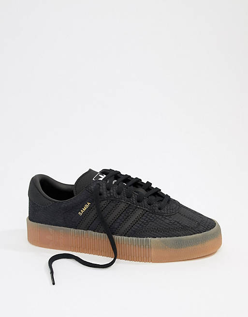 agreement Baleen whale leave adidas Originals Samba Rose Sneakers In Black With Gum Sole | ASOS