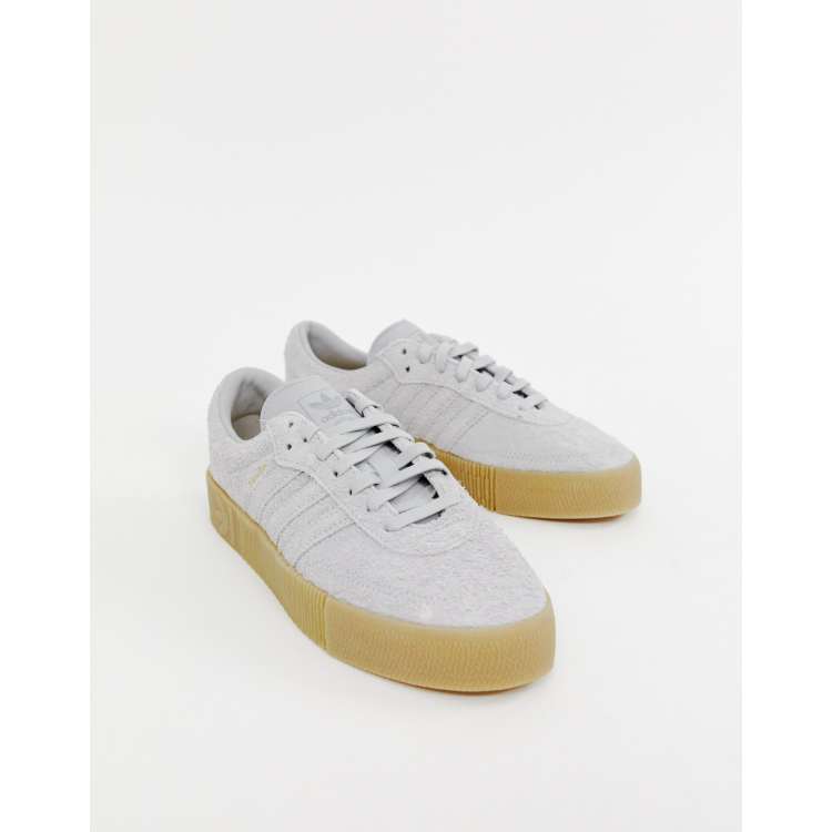 adidas originals samba rose sneakers in tan with gum sole