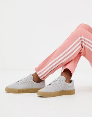 adidas originals samba rose sneakers in tan with gum sole